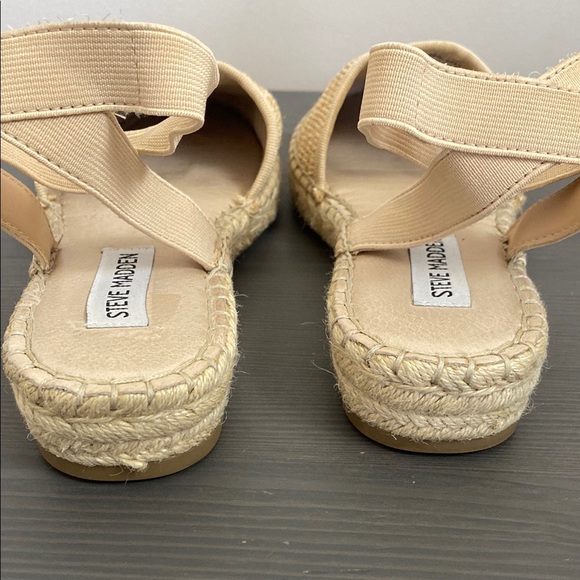 STEVE MADDEN Merlene Ankle Strap Slip On Espadrille In Natural Raffia Size 9 - Picture 8 of 12